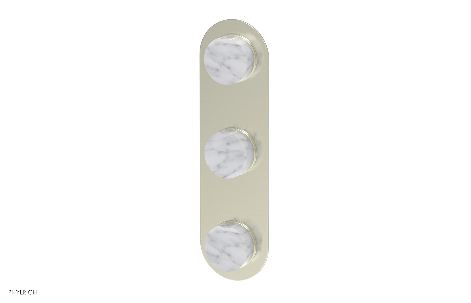 CIRC - Thermostatic Valve with Two Volume Control - White Marble Handles 4-713