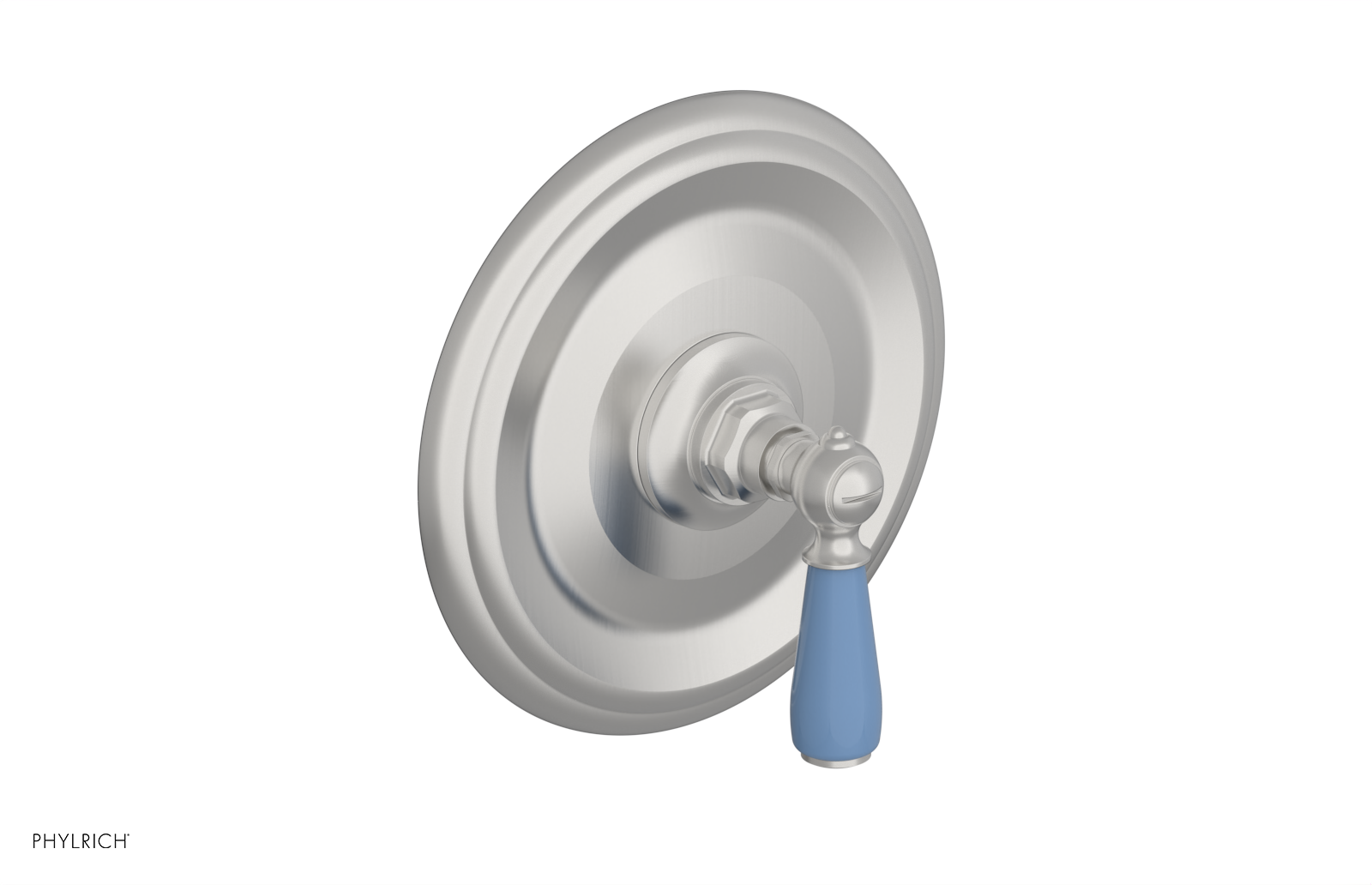 JAMESTOWN - Pressure Balance Shower Plate & Handle Trim with "Light Blue" Accents 4-735