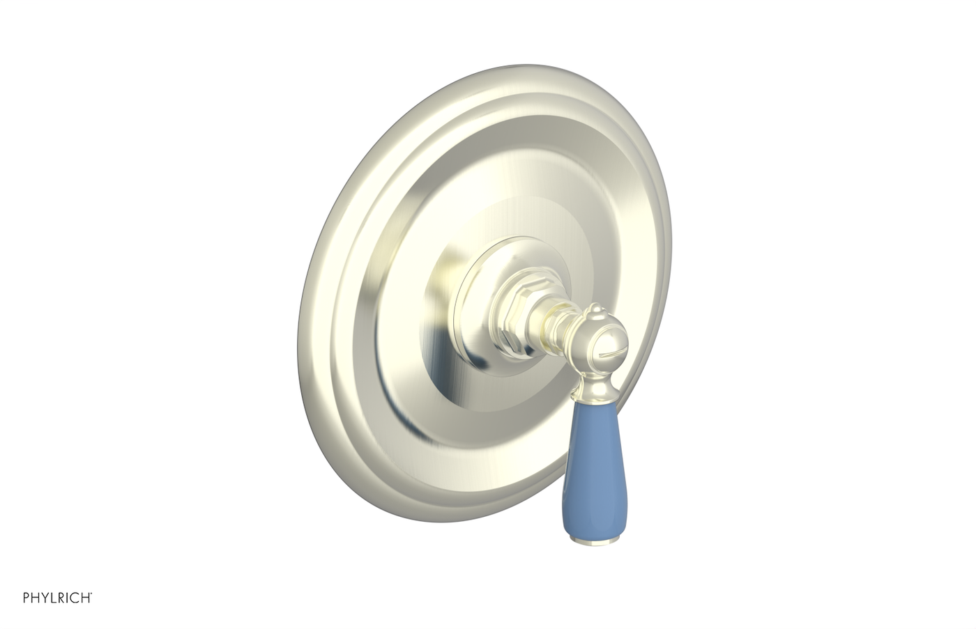 JAMESTOWN - Pressure Balance Shower Plate & Handle Trim with "Light Blue" Accents 4-735