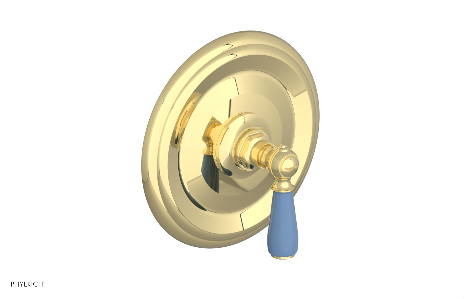 JAMESTOWN - Pressure Balance Shower Plate & Handle Trim with "Light Blue" Accents 4-735