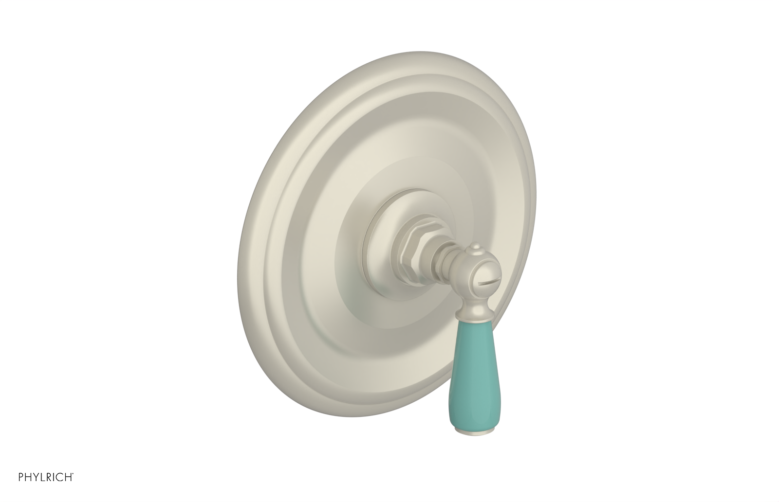 JAMESTOWN - Thermostatic Shower Trim - Lever Handle with "Turqoise" Accents 4-735