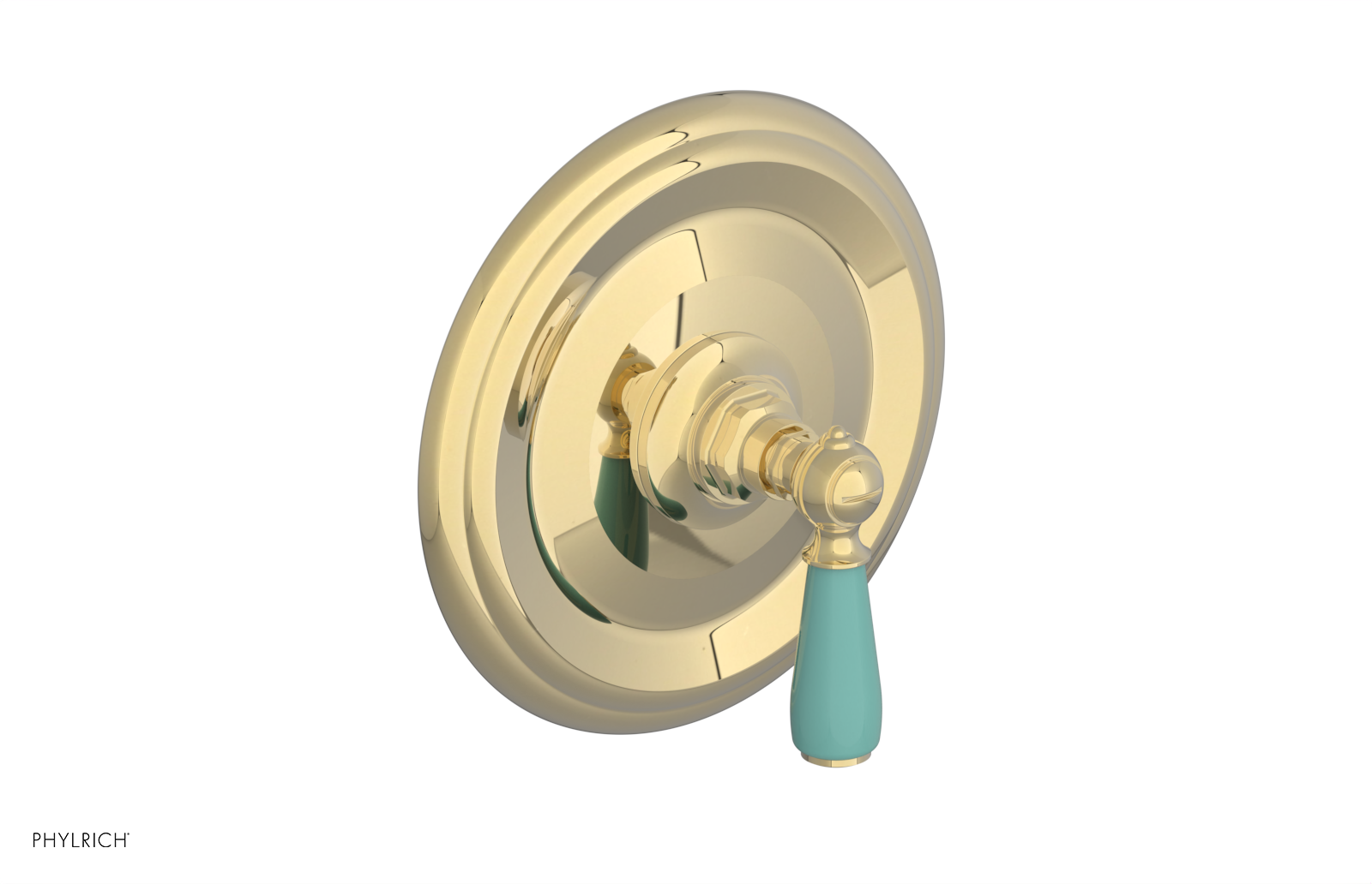 JAMESTOWN - Thermostatic Shower Trim - Lever Handle with "Turqoise" Accents 4-735