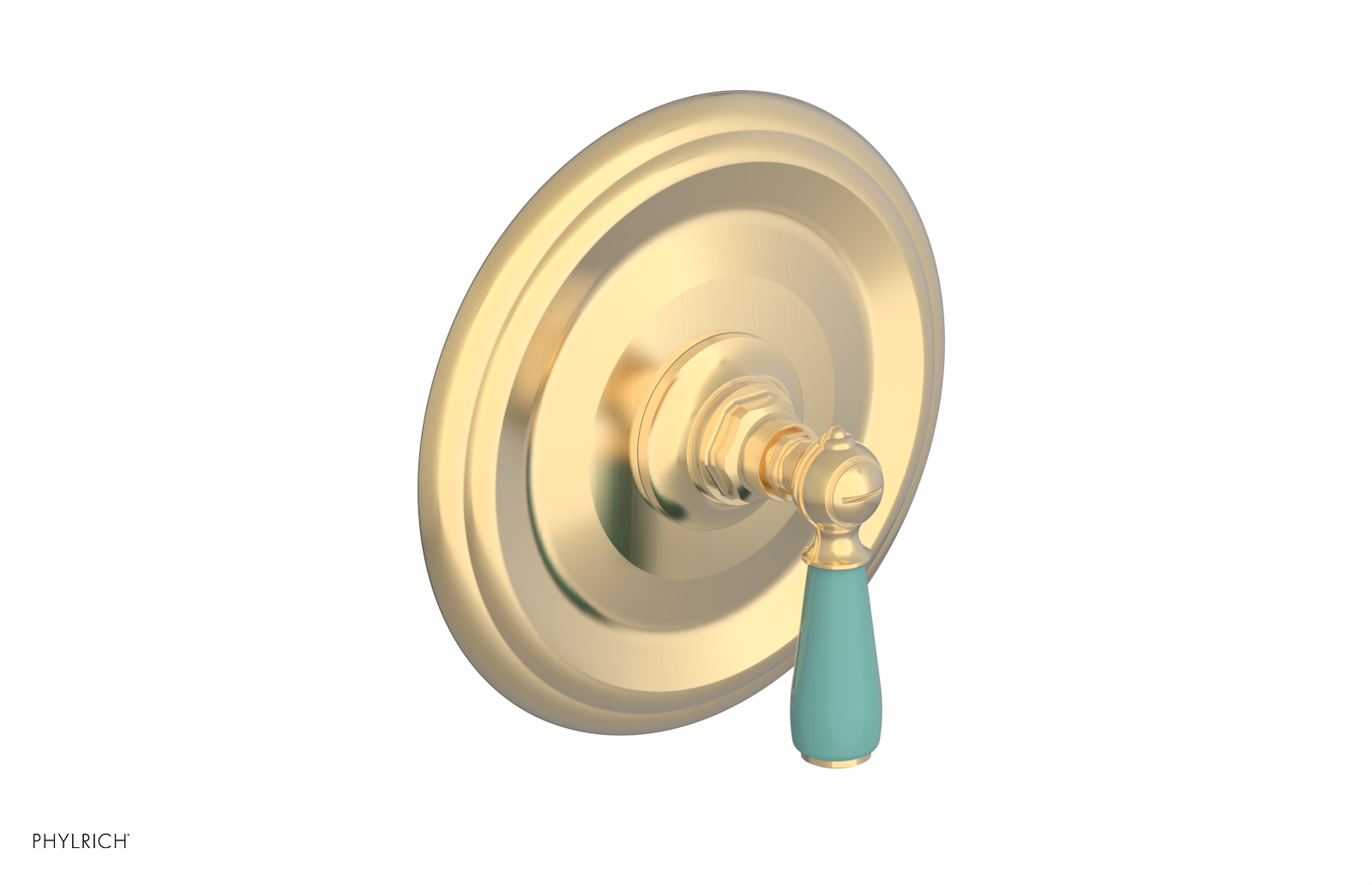 JAMESTOWN - Pressure Balance Shower Plate & Handle Trim with "Turqoise" Accents 4-735