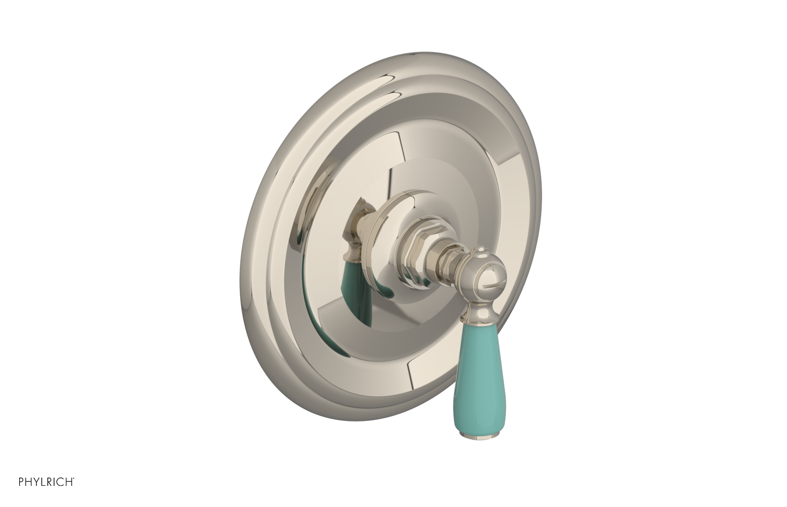 JAMESTOWN - Pressure Balance Shower Plate & Handle Trim with "Turqoise" Accents 4-735