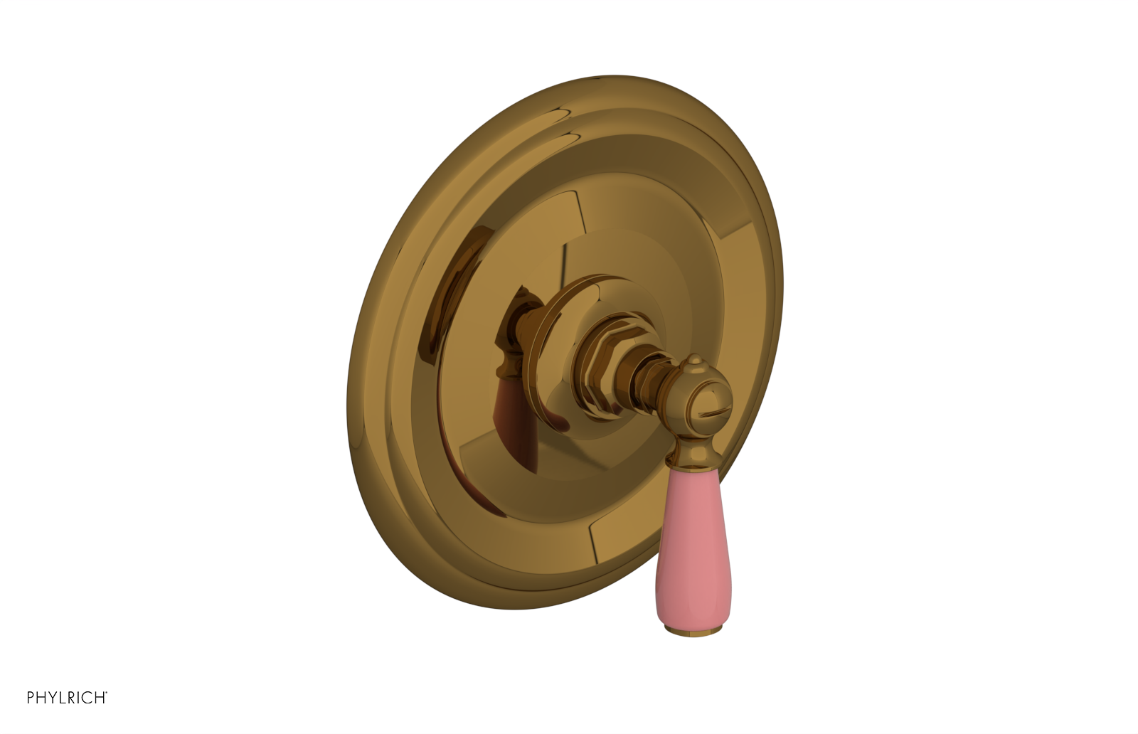 JAMESTOWN - Pressure Balance Shower Plate & Handle Trim with "Pink" Accents 4-735