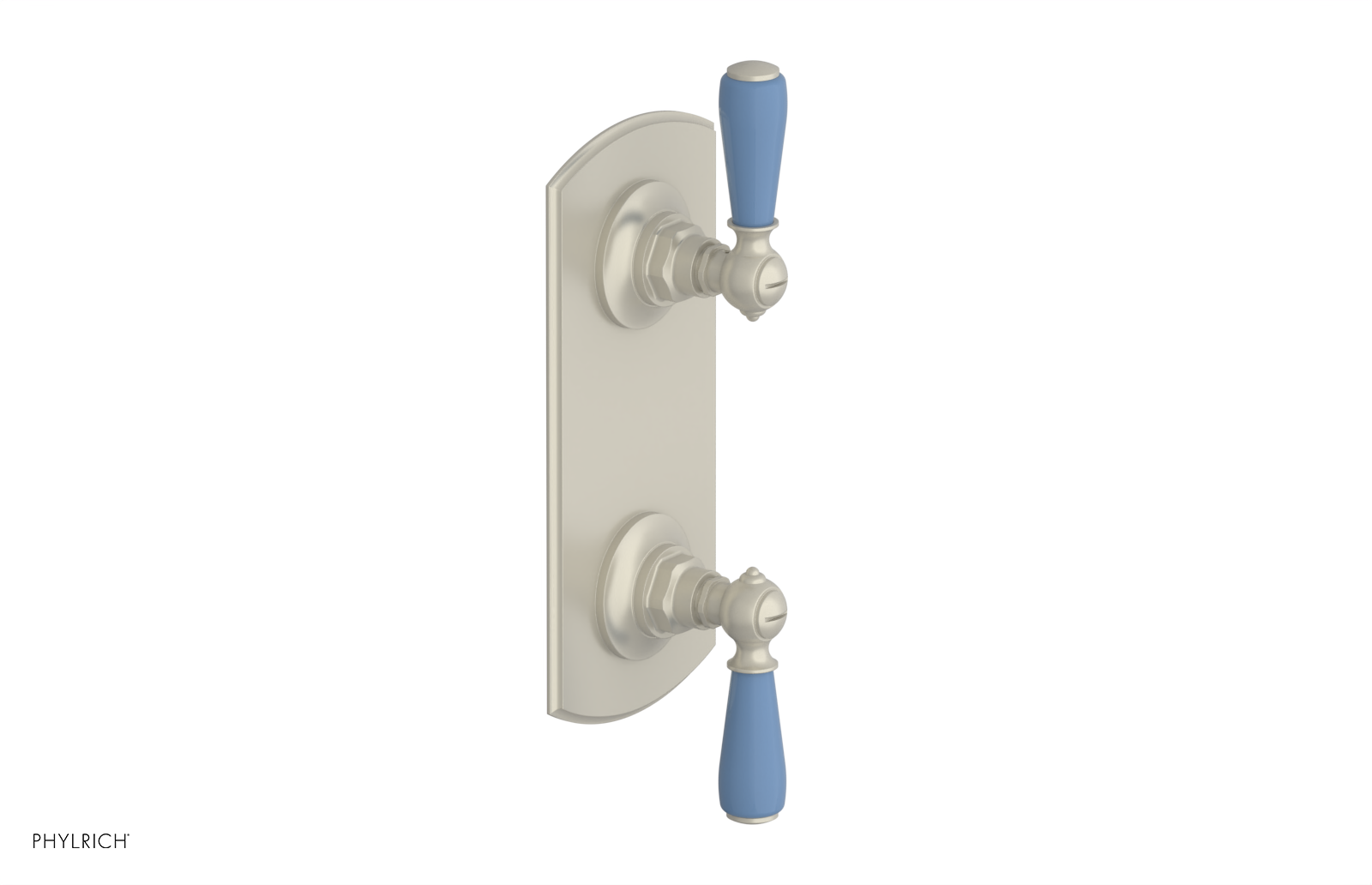 JAMESTOWN - Thermostatic Valve with Volume Control or Diverter with "Light Blue" Accents 4-738