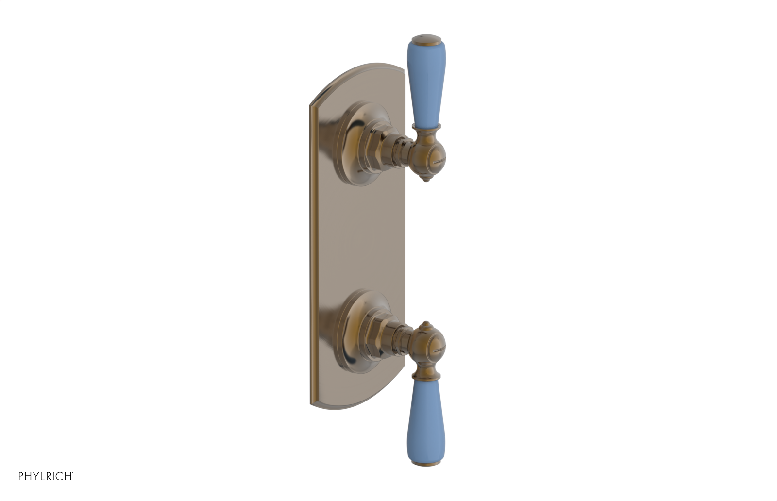 JAMESTOWN - Thermostatic Valve with Volume Control or Diverter with "Light Blue" Accents 4-738