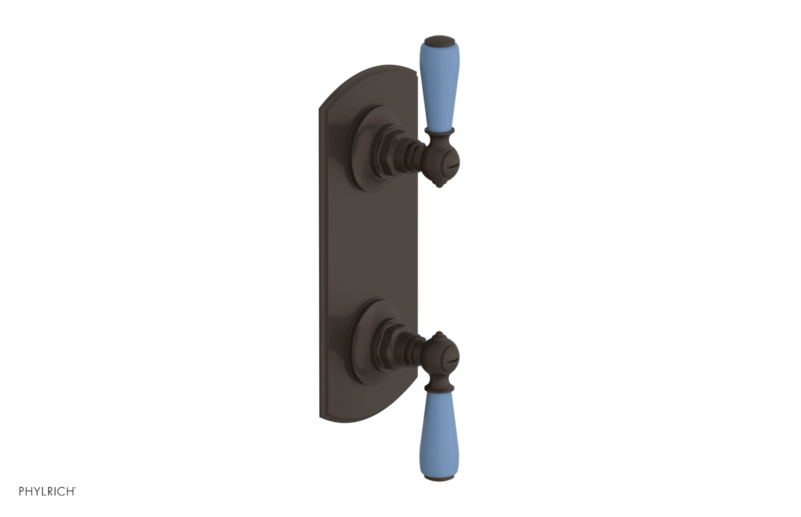 JAMESTOWN - Thermostatic Valve with Volume Control or Diverter with "Light Blue" Accents 4-738