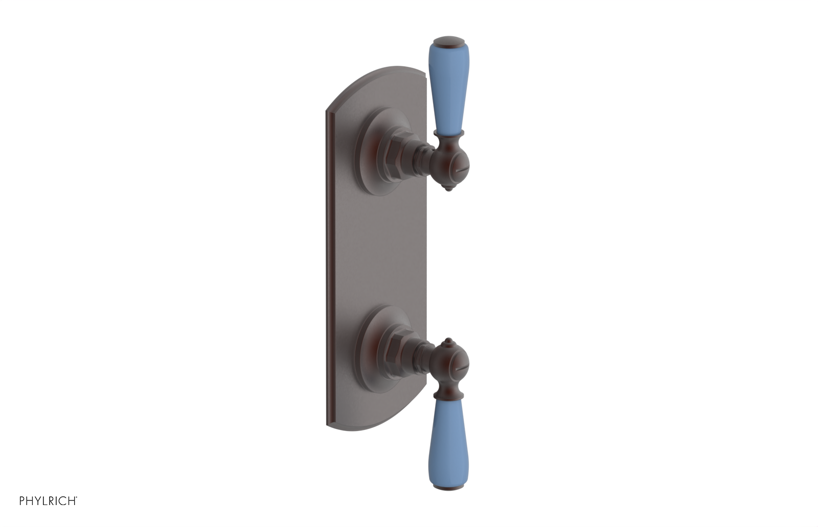 JAMESTOWN - Thermostatic Valve with Volume Control or Diverter with "Light Blue" Accents 4-738