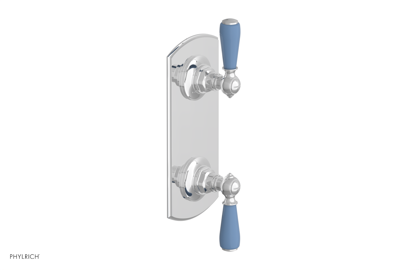 JAMESTOWN - Thermostatic Valve with Volume Control or Diverter with "Light Blue" Accents 4-738