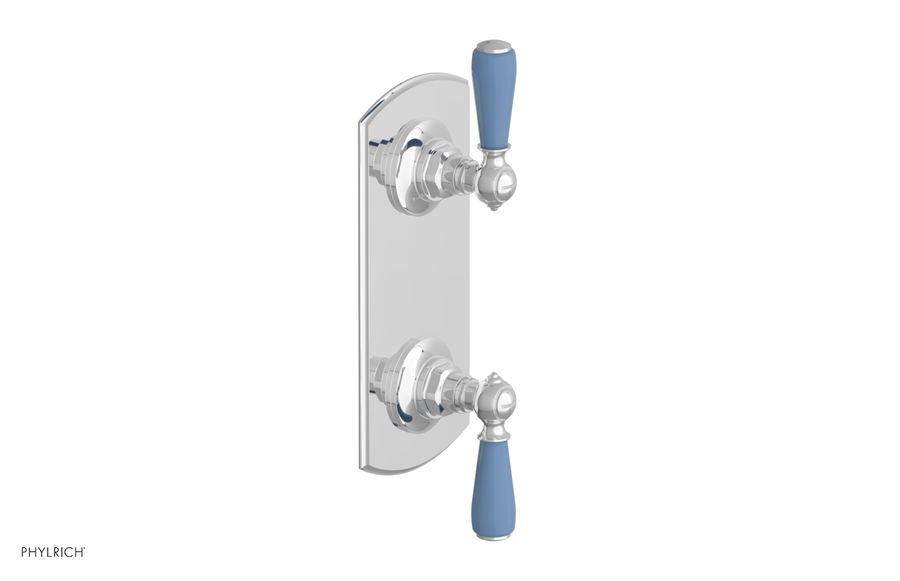 JAMESTOWN - Thermostatic Valve with Volume Control or Diverter with "Light Blue" Accents 4-738