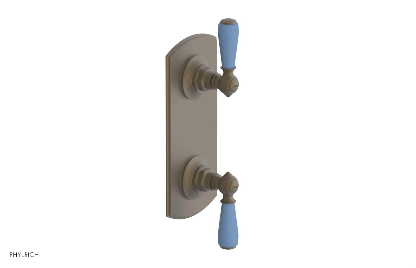 JAMESTOWN - Thermostatic Valve with Volume Control or Diverter with "Light Blue" Accents 4-738
