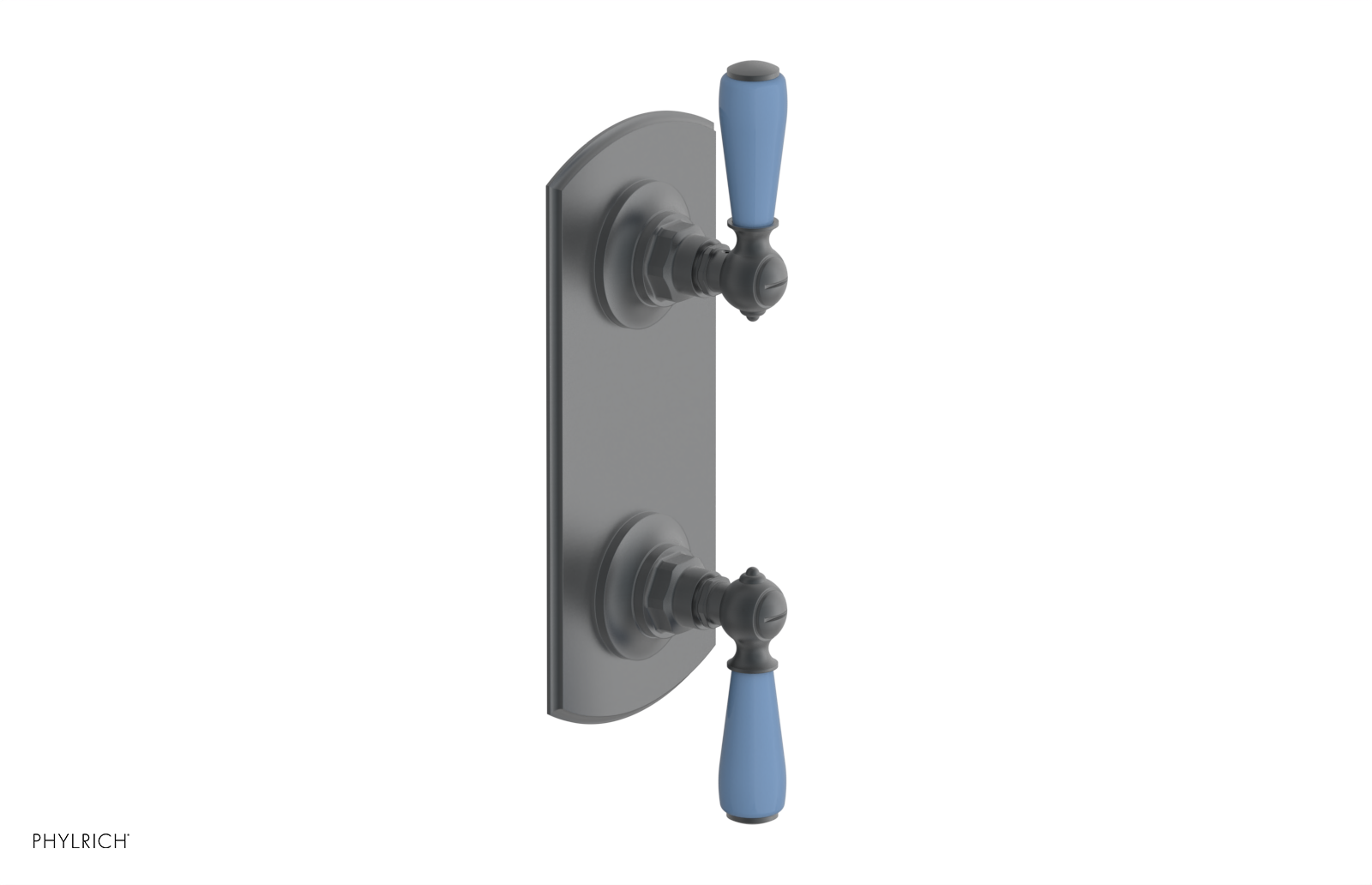 JAMESTOWN - Thermostatic Valve with Volume Control or Diverter with "Light Blue" Accents 4-738