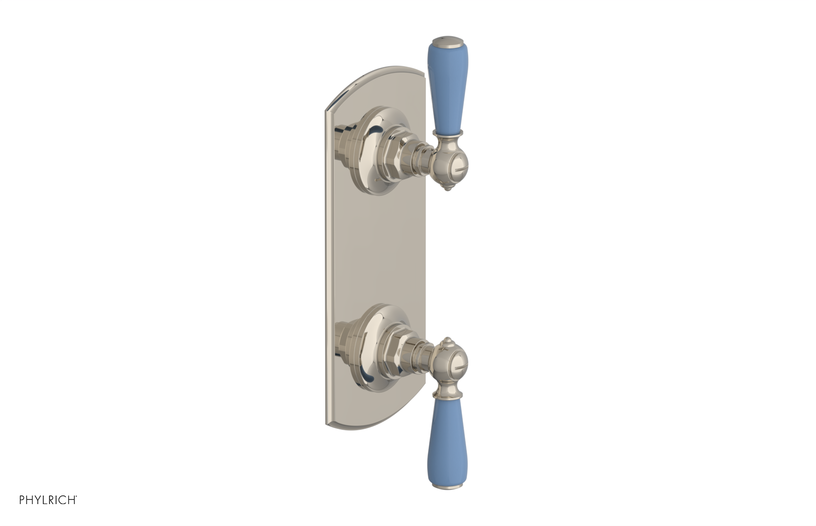 JAMESTOWN - Thermostatic Valve with Volume Control or Diverter with "Light Blue" Accents 4-738