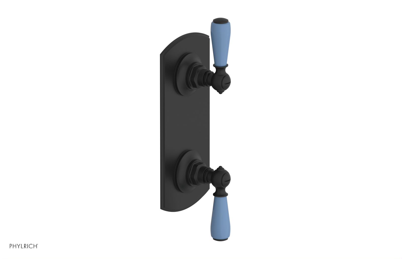 JAMESTOWN - Thermostatic Valve with Volume Control or Diverter with "Light Blue" Accents 4-738