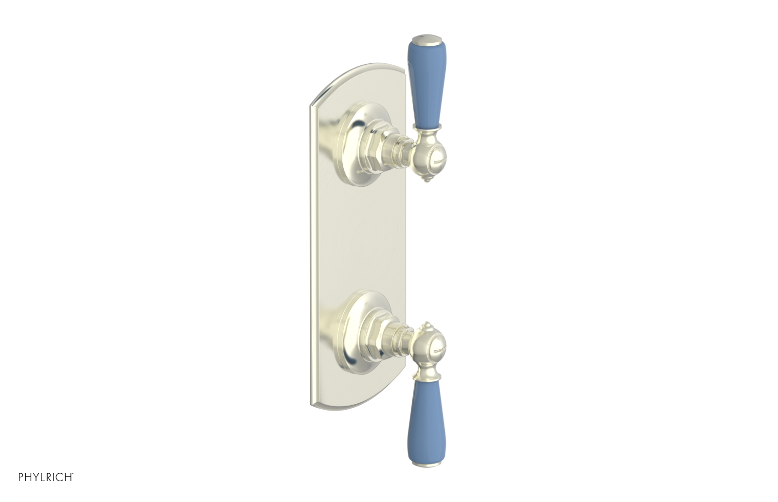 JAMESTOWN - Thermostatic Valve with Volume Control or Diverter with "Light Blue" Accents 4-738