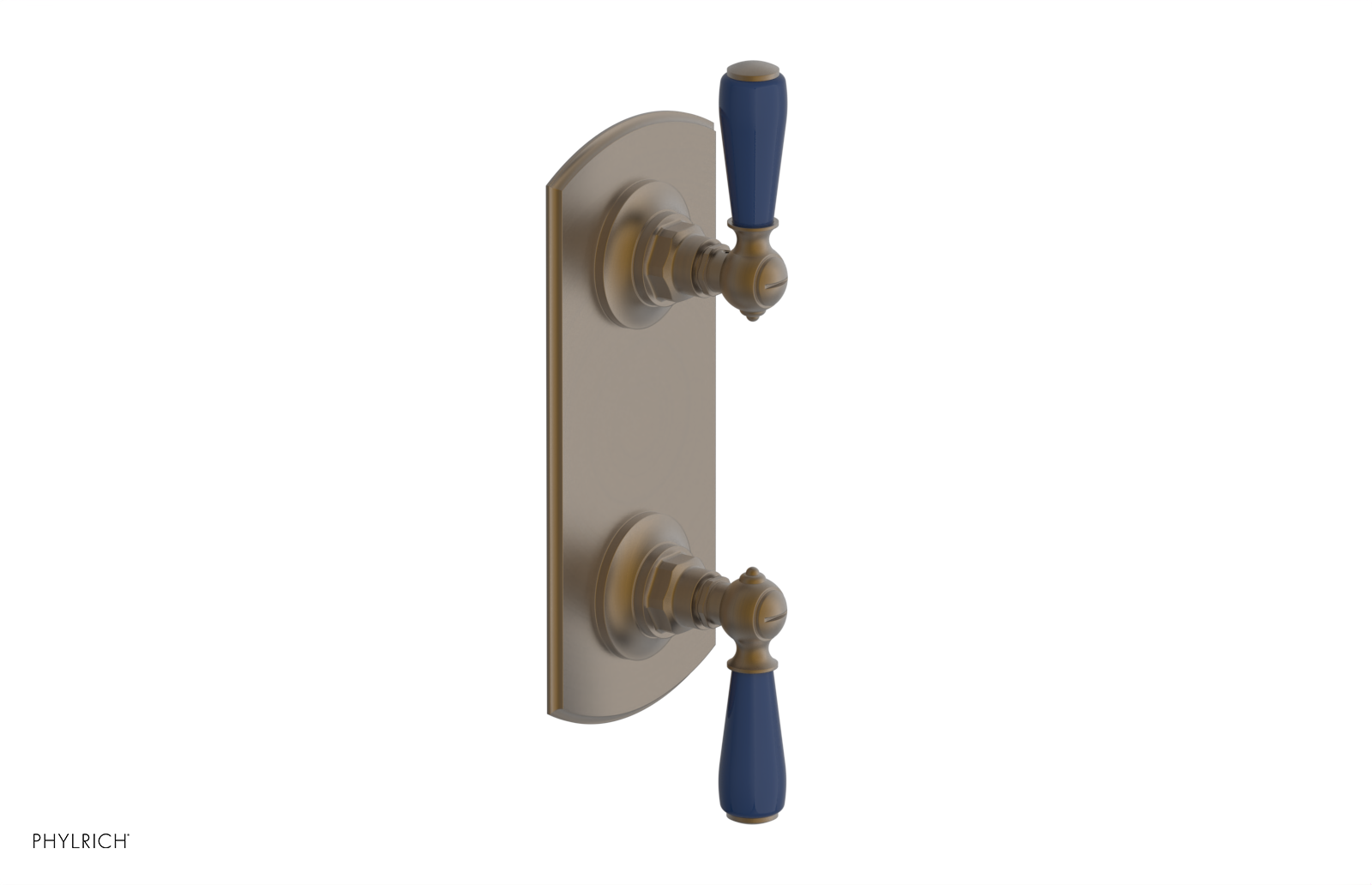 JAMESTOWN - Thermostatic Valve with Volume Control or Diverter with "Navy Blue" Accents 4-738
