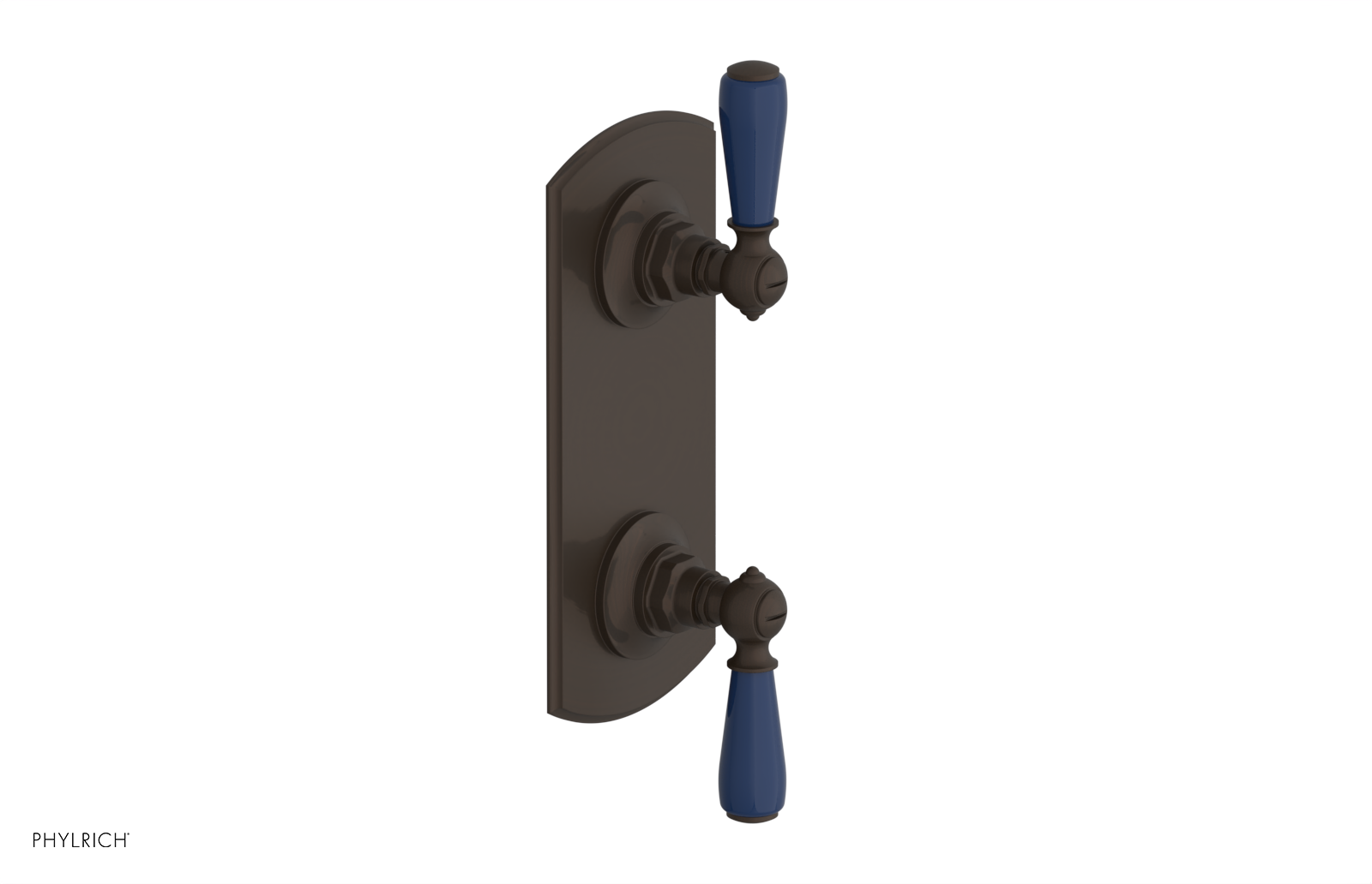 JAMESTOWN - Thermostatic Valve with Volume Control or Diverter with "Navy Blue" Accents 4-738