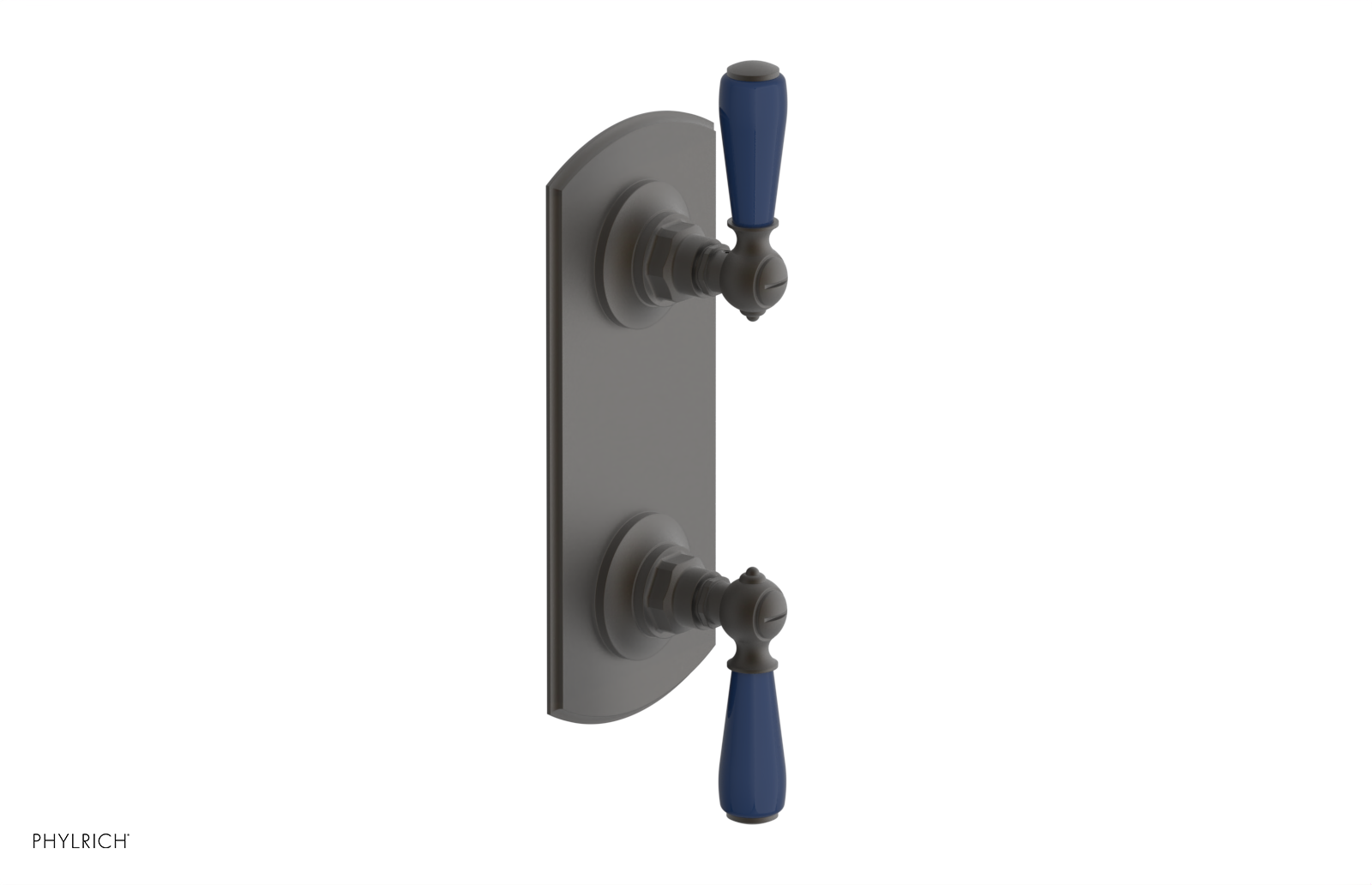 JAMESTOWN - Thermostatic Valve with Volume Control or Diverter with "Navy Blue" Accents 4-738