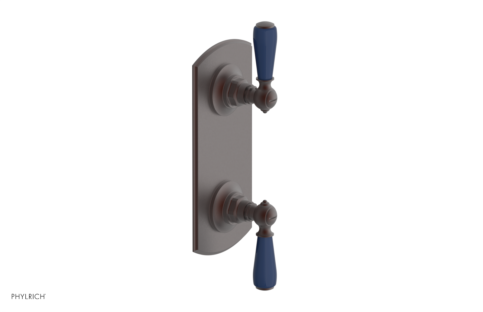 JAMESTOWN - Thermostatic Valve with Volume Control or Diverter with "Navy Blue" Accents 4-738