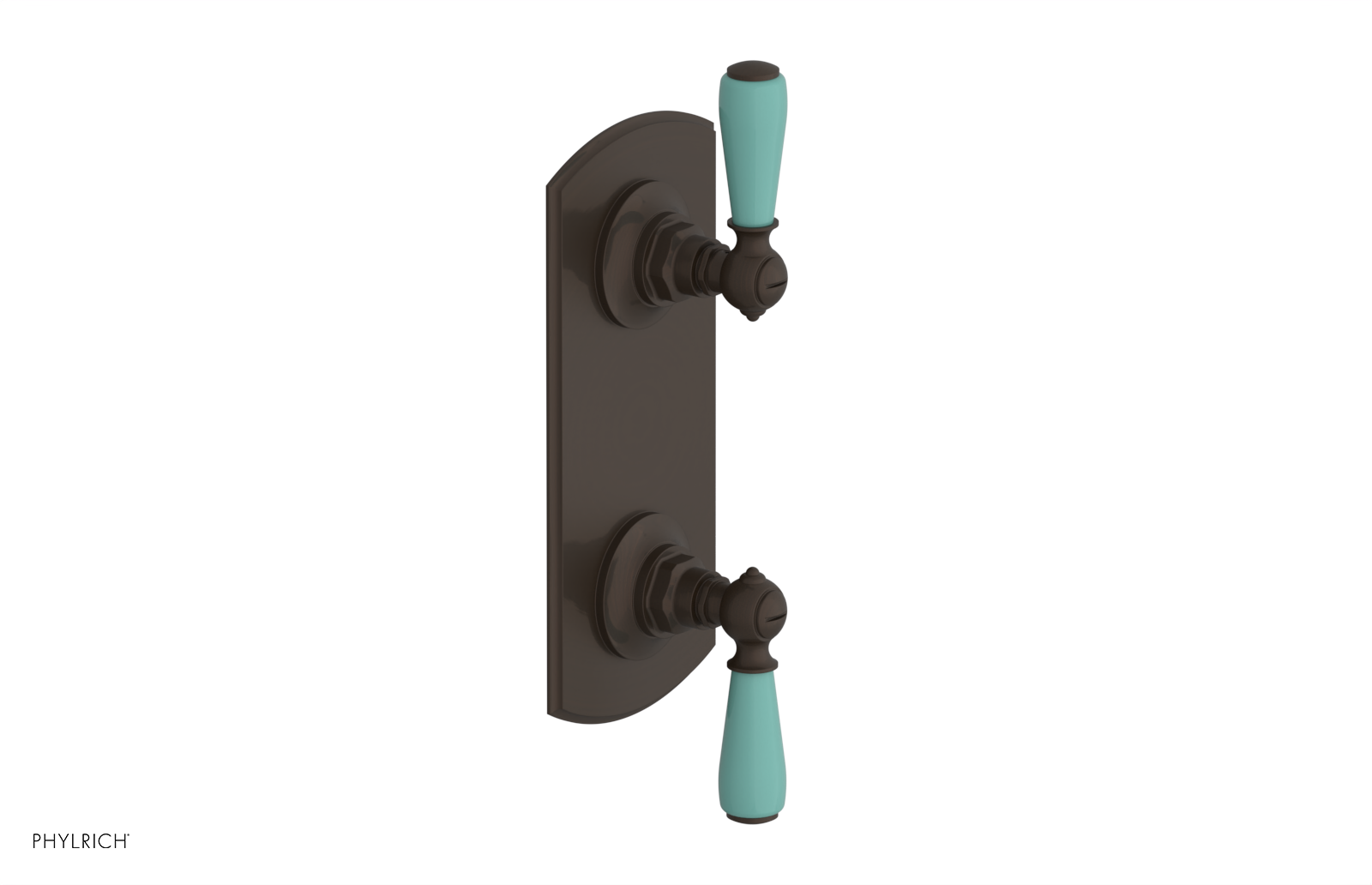 JAMESTOWN - Thermostatic Valve with Volume Control or Diverter with "Turqoise" Accents 4-738