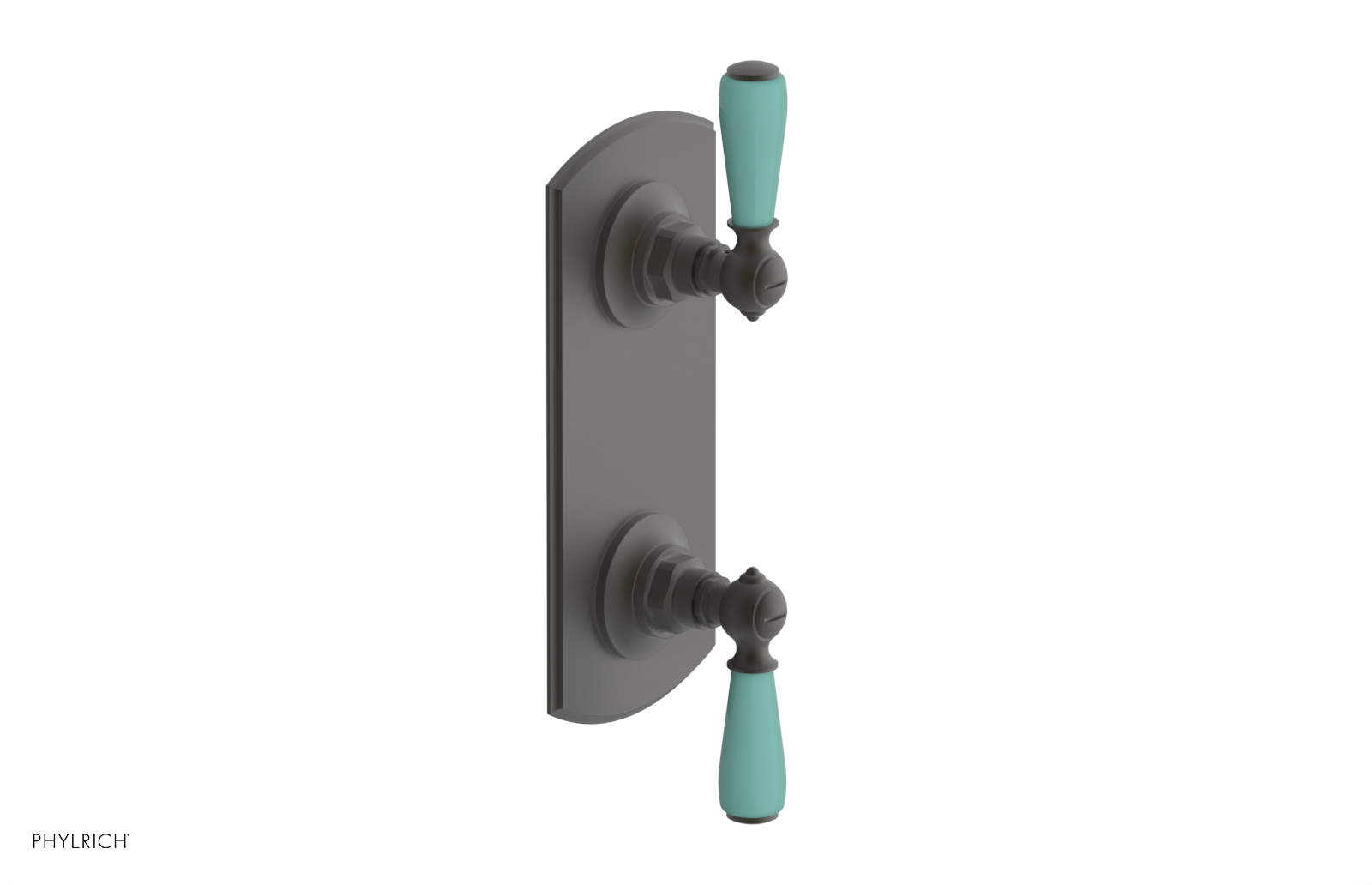 JAMESTOWN - Thermostatic Valve with Volume Control or Diverter with "Turqoise" Accents 4-738