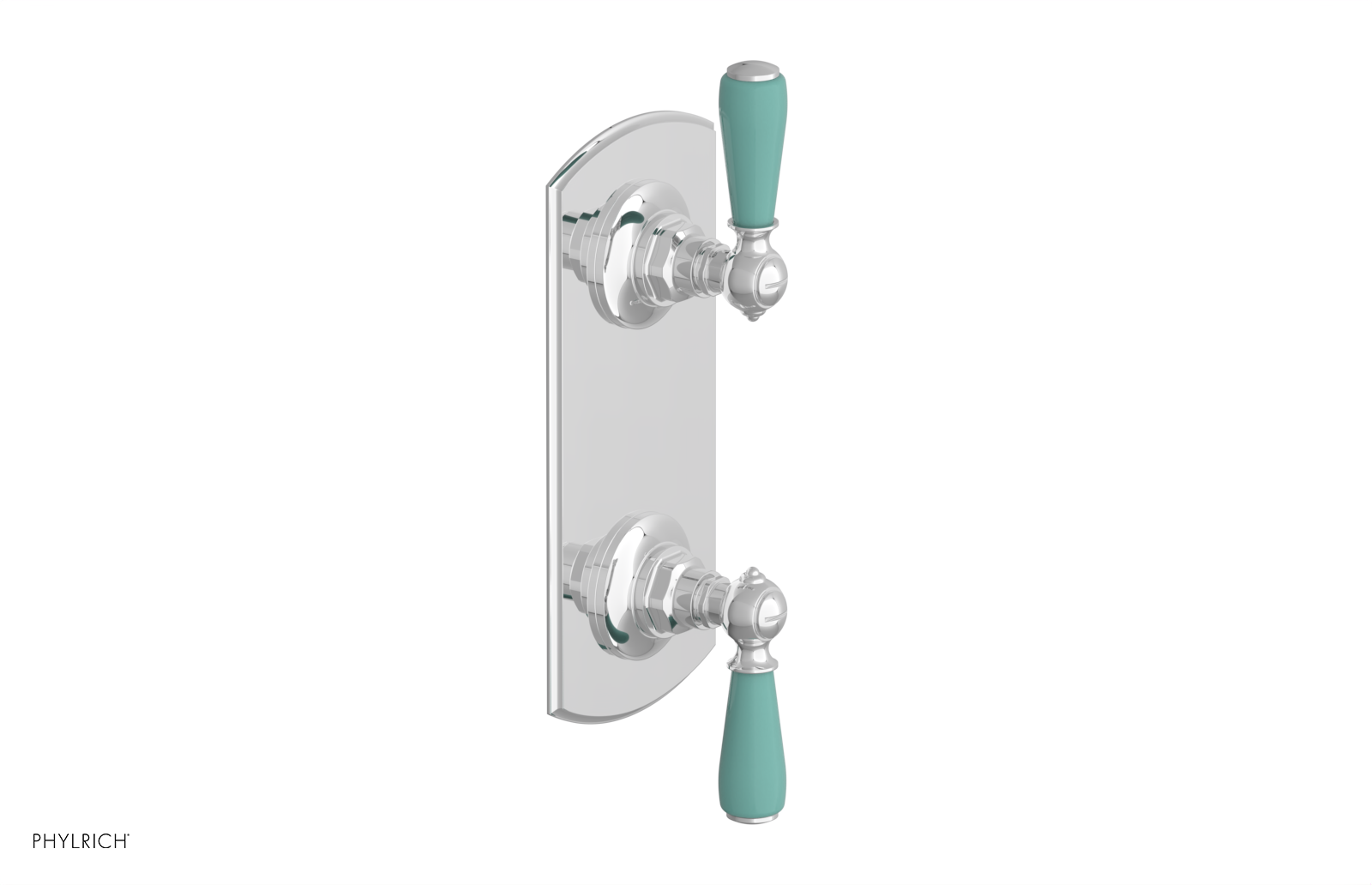 JAMESTOWN - Thermostatic Valve with Volume Control or Diverter with "Turqoise" Accents 4-738