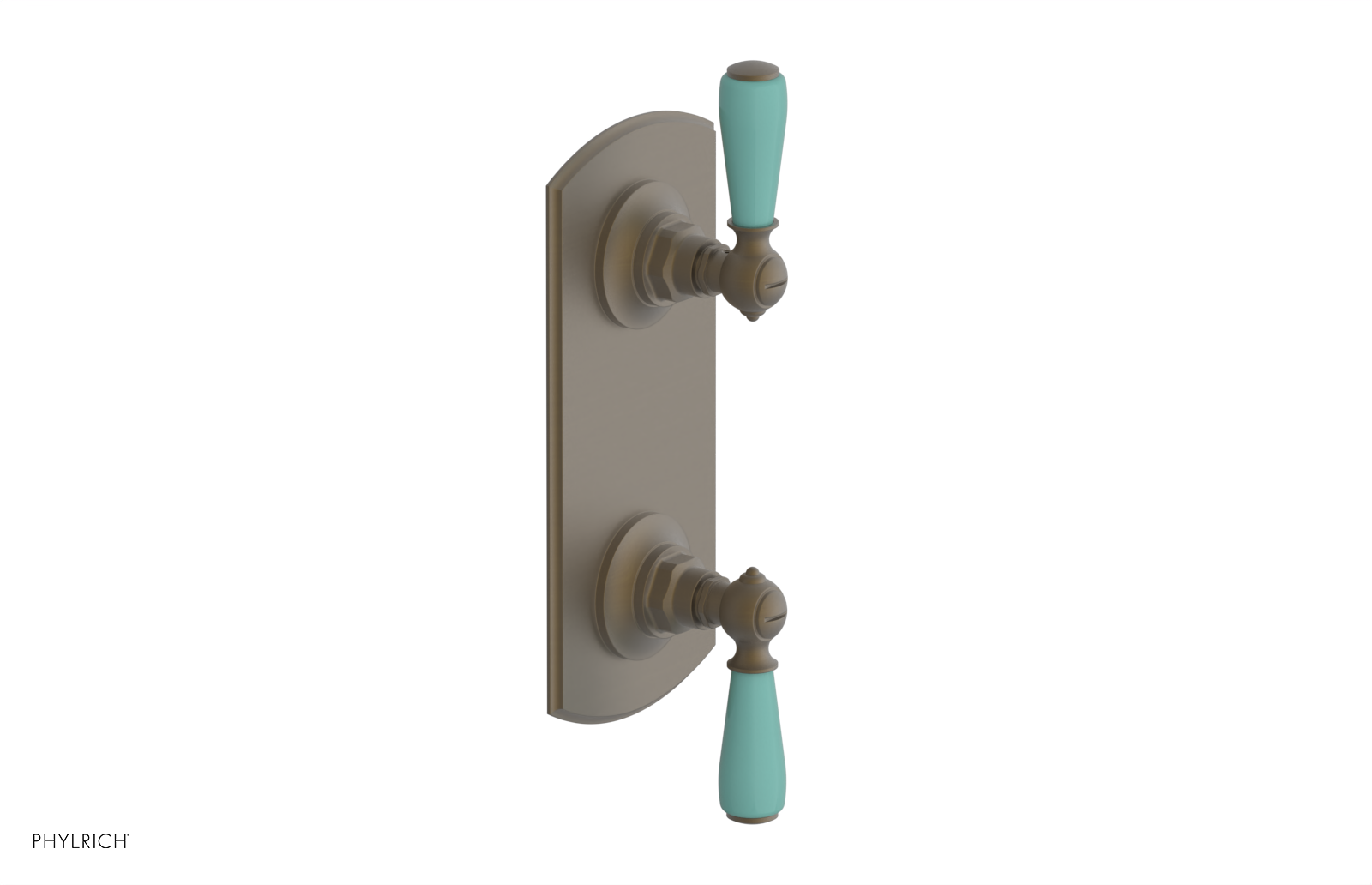 JAMESTOWN - Thermostatic Valve with Volume Control or Diverter with "Turqoise" Accents 4-738