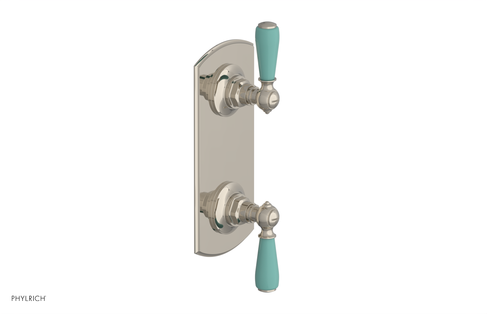 JAMESTOWN - Thermostatic Valve with Volume Control or Diverter with "Turqoise" Accents 4-738