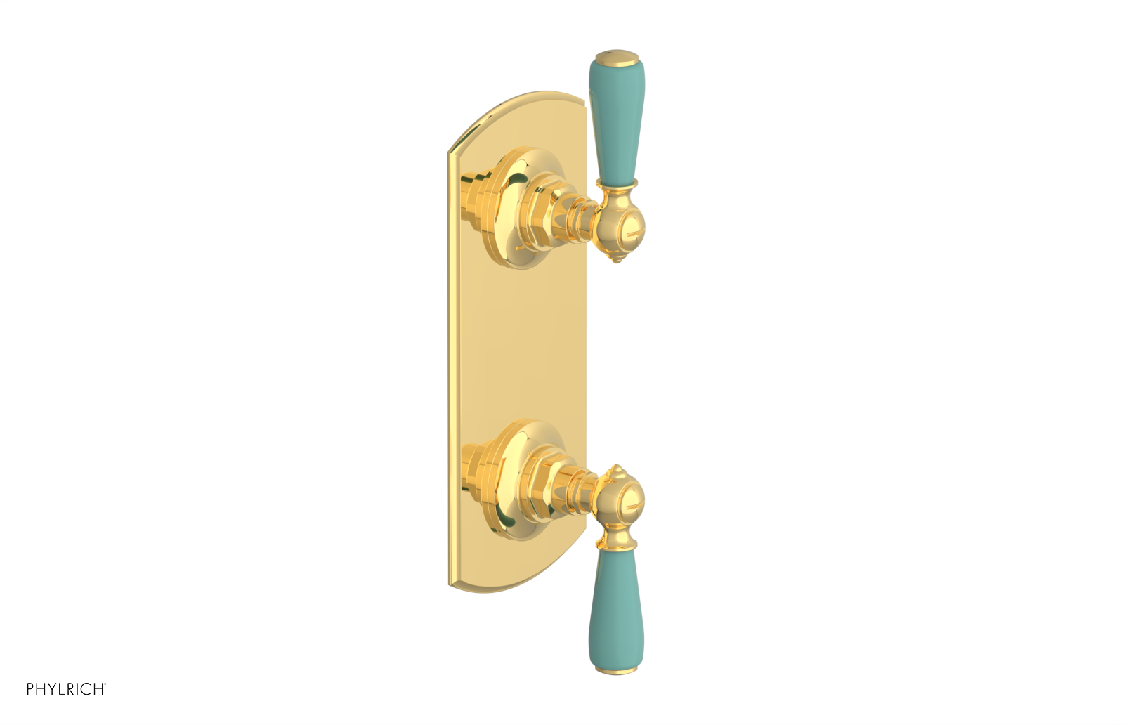 JAMESTOWN - Thermostatic Valve with Volume Control or Diverter with "Turqoise" Accents 4-738
