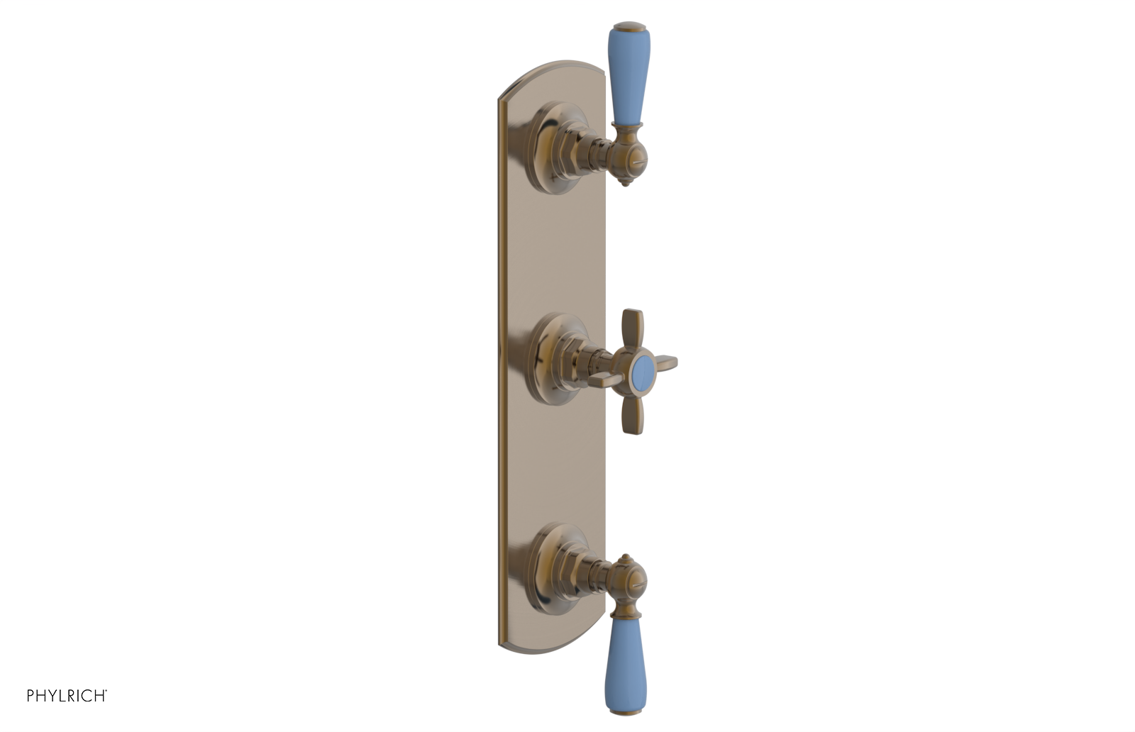 JAMESTOWN - Thermostatic Valve with Two Volume Control with "Light Blue" Accents 4-740