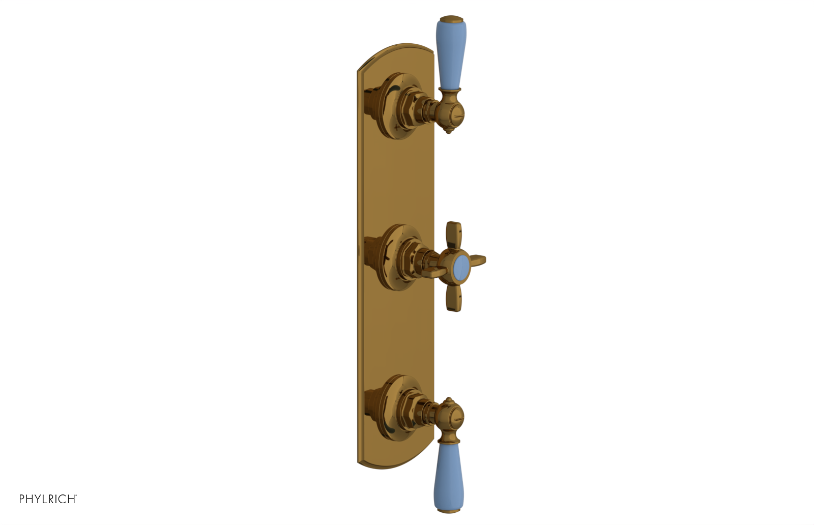 JAMESTOWN - Thermostatic Valve with Two Volume Control with "Light Blue" Accents 4-740