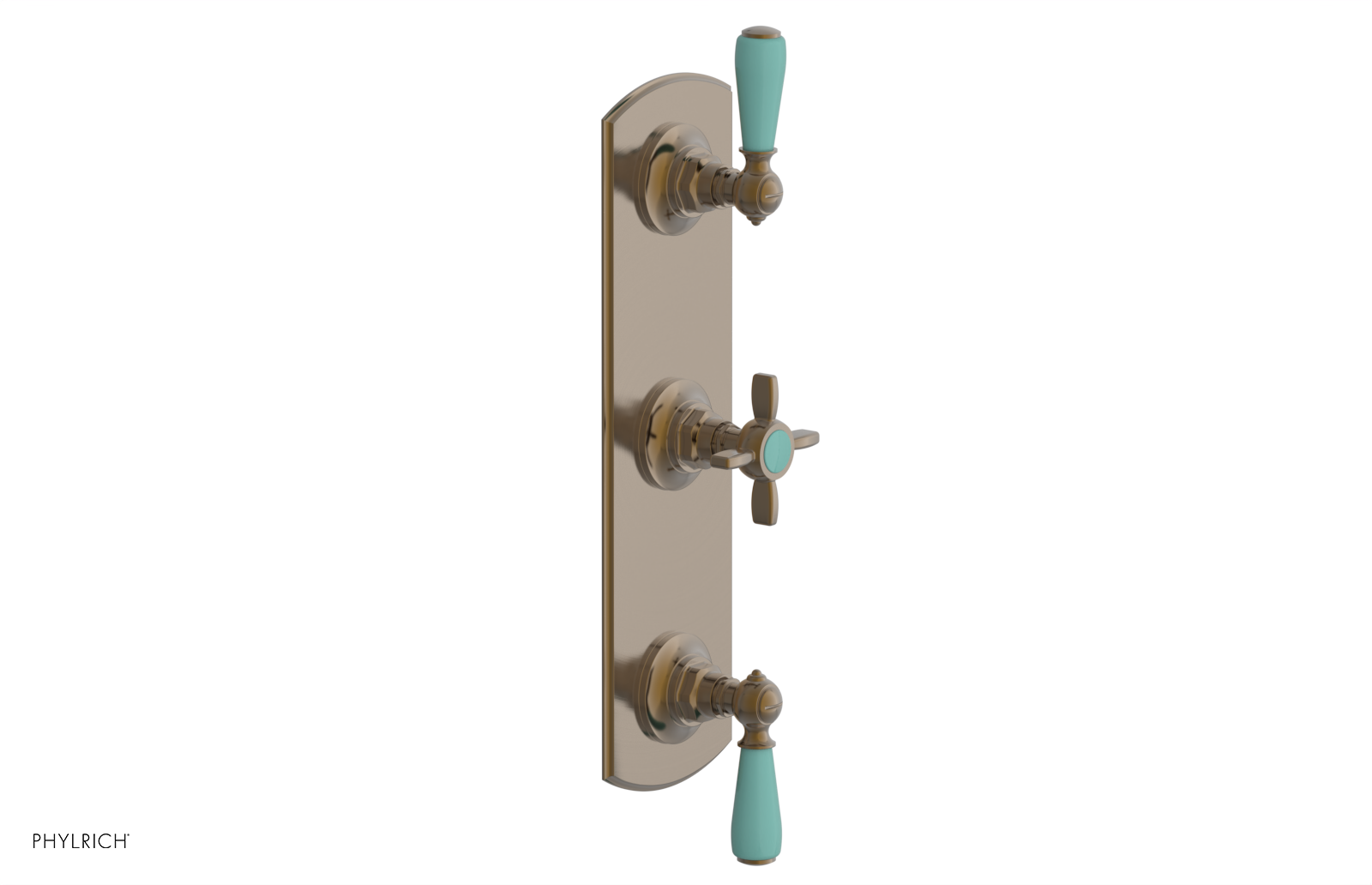 JAMESTOWN - Thermostatic Valve with Two Volume Control with "Turqoise" Accents 4-740