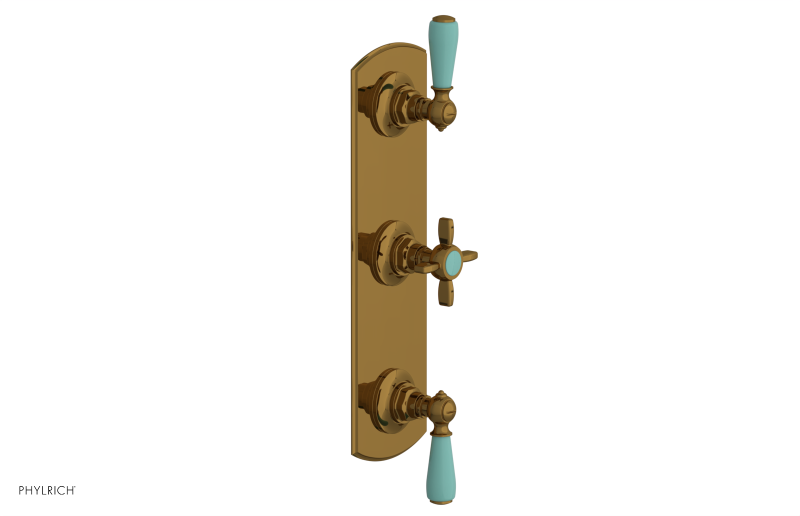 JAMESTOWN - Thermostatic Valve with Two Volume Control with "Turqoise" Accents 4-740