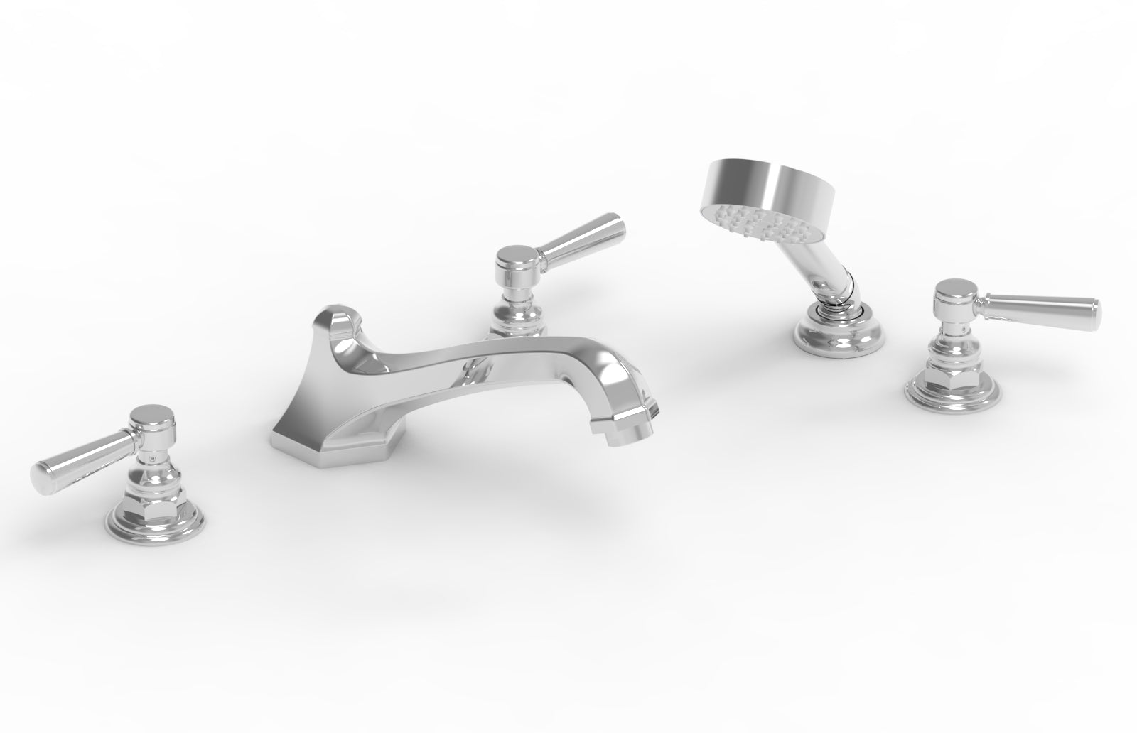 HEX TRADITIONAL Deck Tub Set with Hand Shower 500-49