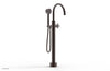 HEX MODERN Low Floor Mount Tub Filler - Cross Handle with Hand Shower  501-46-03