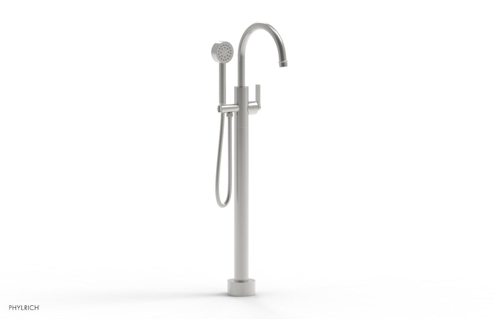 HEX MODERN Tall Floor Mount Tub Filler - Lever Handle with Hand Shower  501-47-01