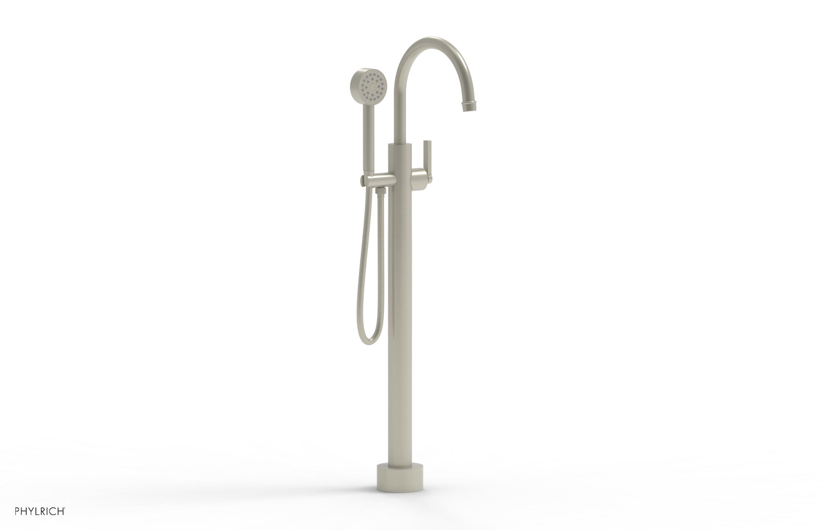 HEX MODERN Tall Floor Mount Tub Filler - Lever Handle with Hand Shower  501-47-01