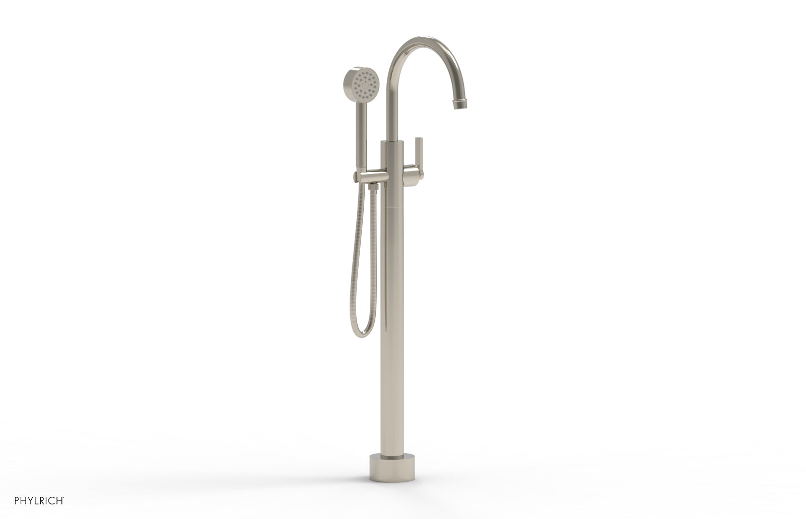 HEX MODERN Tall Floor Mount Tub Filler - Lever Handle with Hand Shower  501-47-01