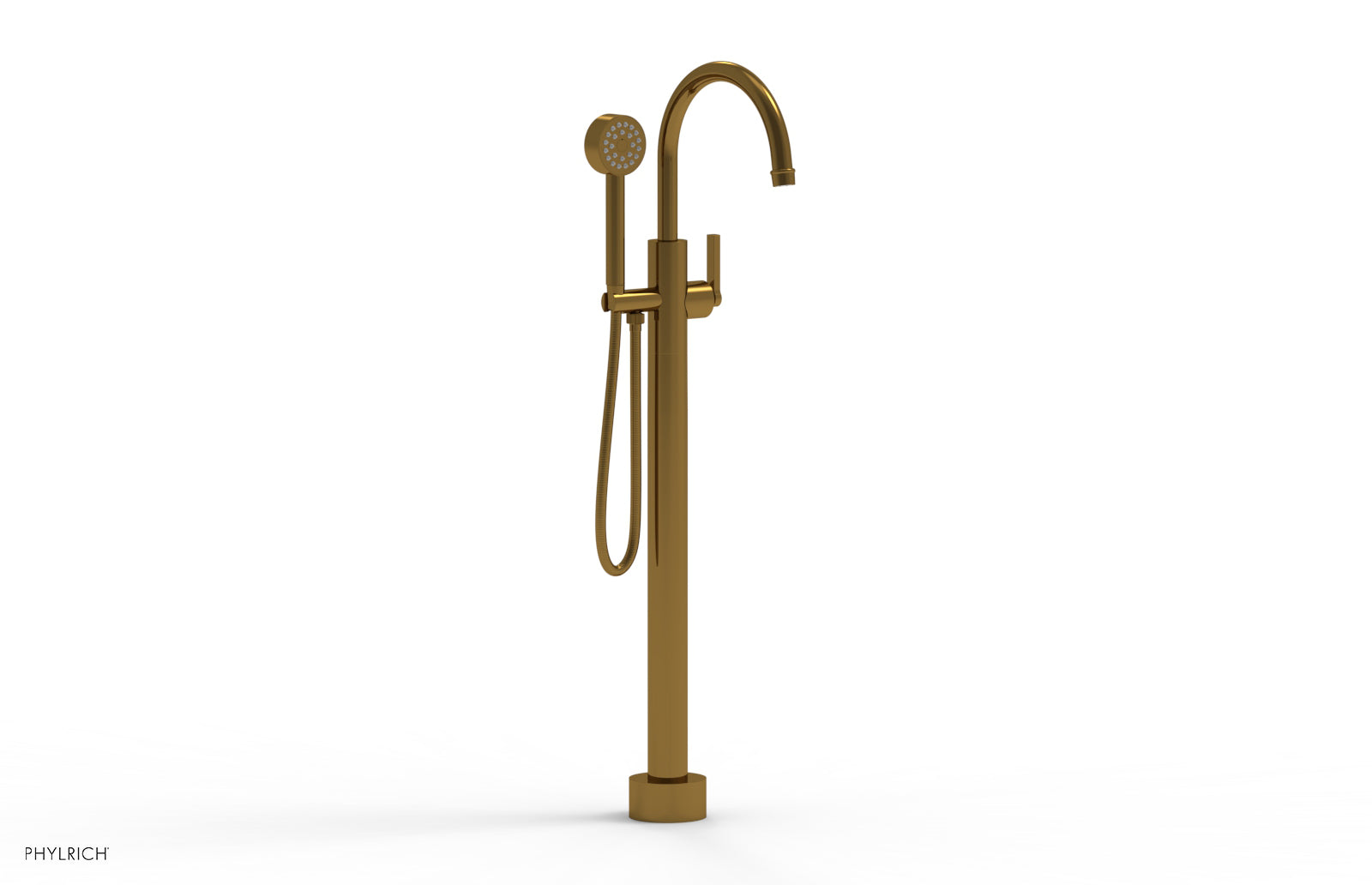 HEX MODERN Tall Floor Mount Tub Filler - Lever Handle with