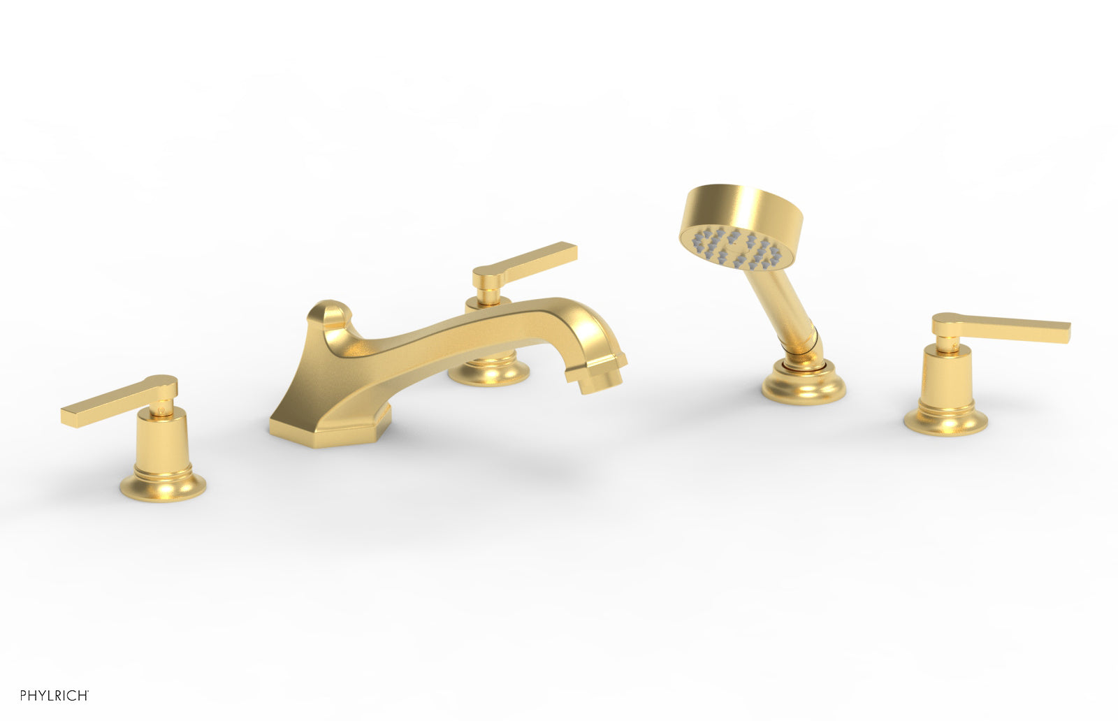 HEX MODERN Deck Tub Set with Hand Shower - Lever Handles 501-49