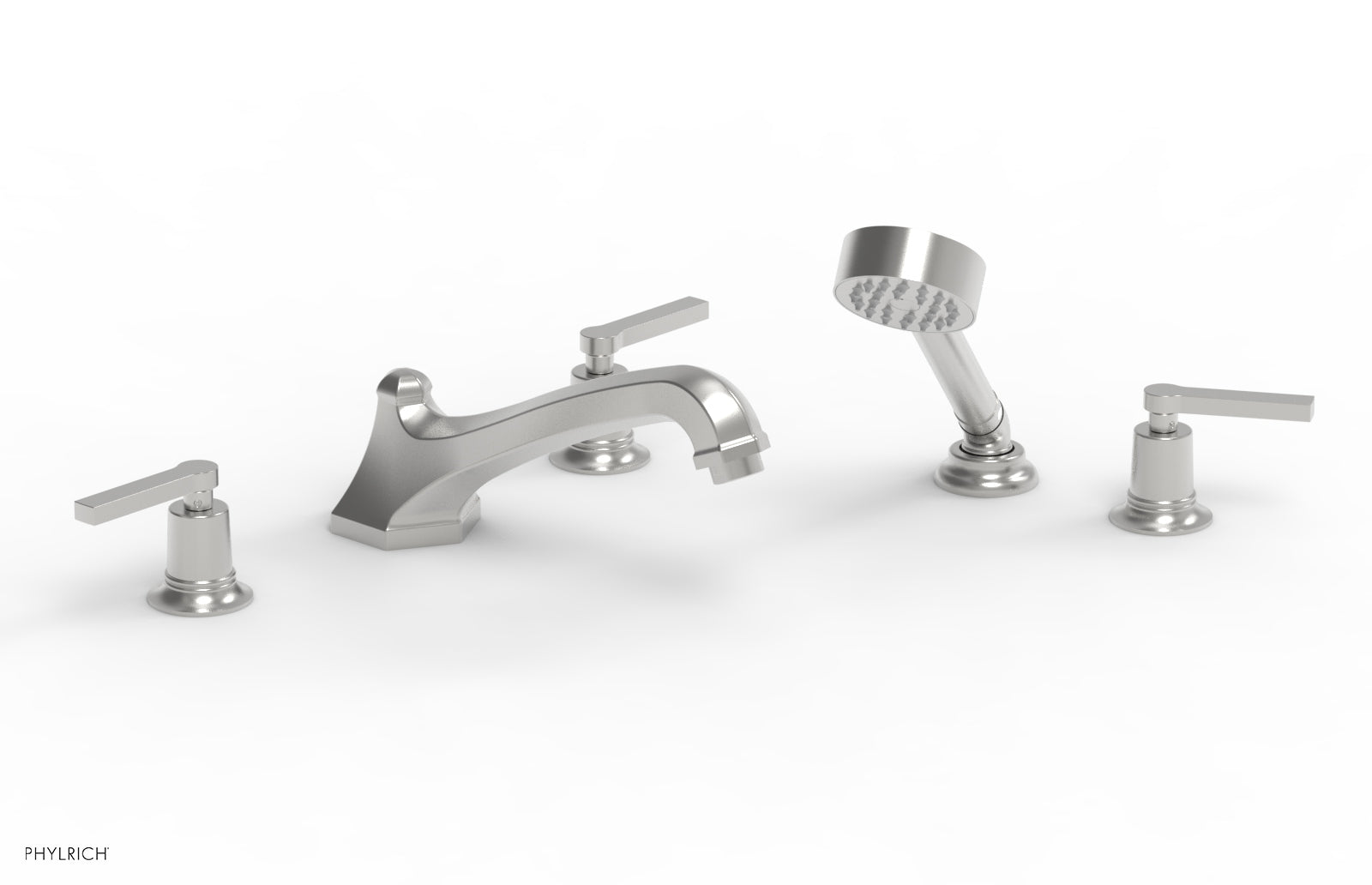 HEX MODERN Deck Tub Set with Hand Shower - Lever Handles 501-49