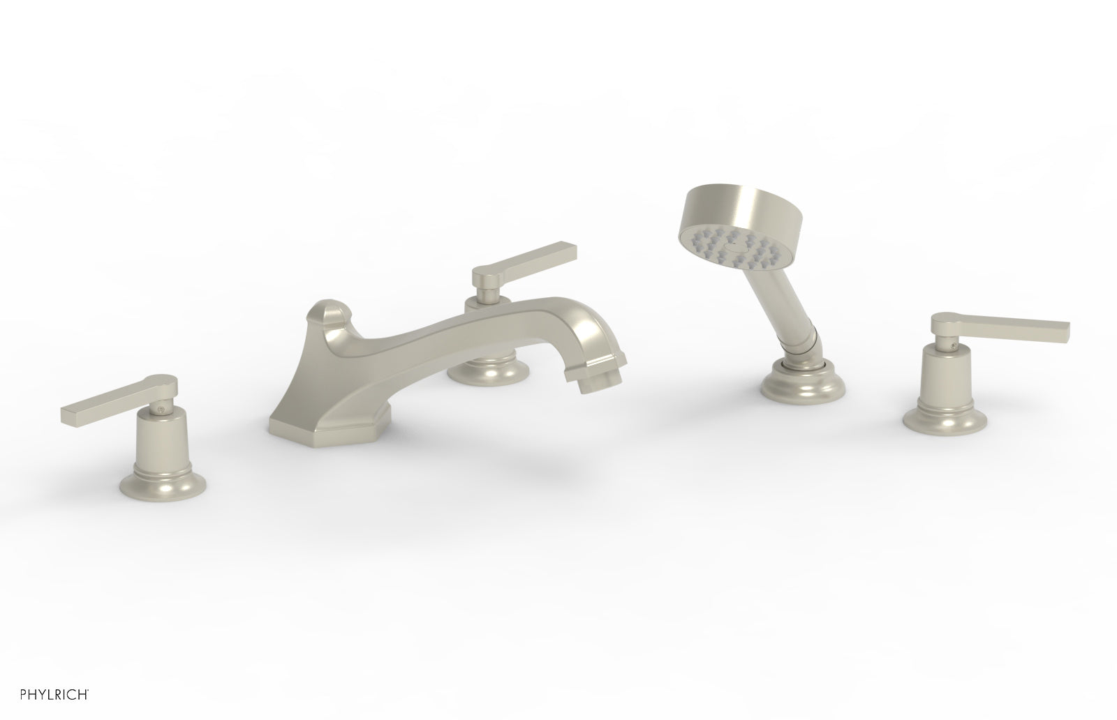 HEX MODERN Deck Tub Set with Hand Shower - Lever Handles 501-49