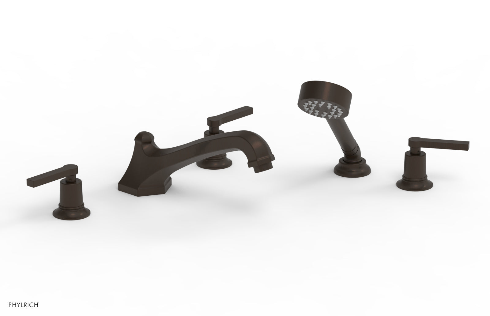 HEX MODERN Deck Tub Set with Hand Shower - Lever Handles 501-49