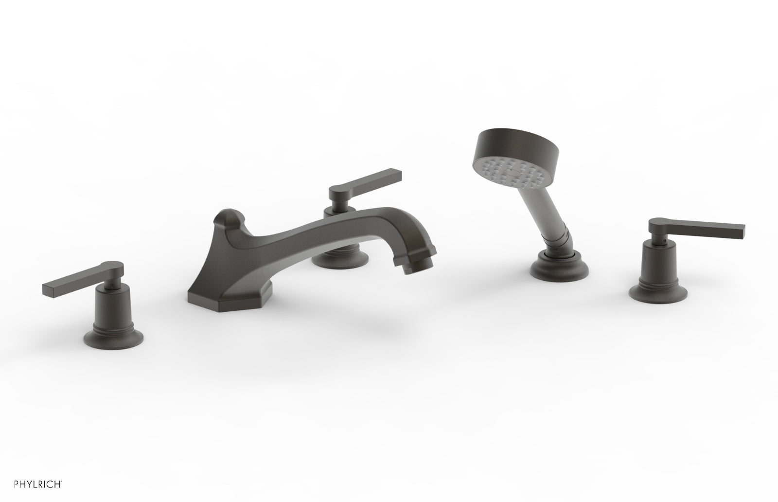 HEX MODERN Deck Tub Set with Hand Shower - Lever Handles 501-49