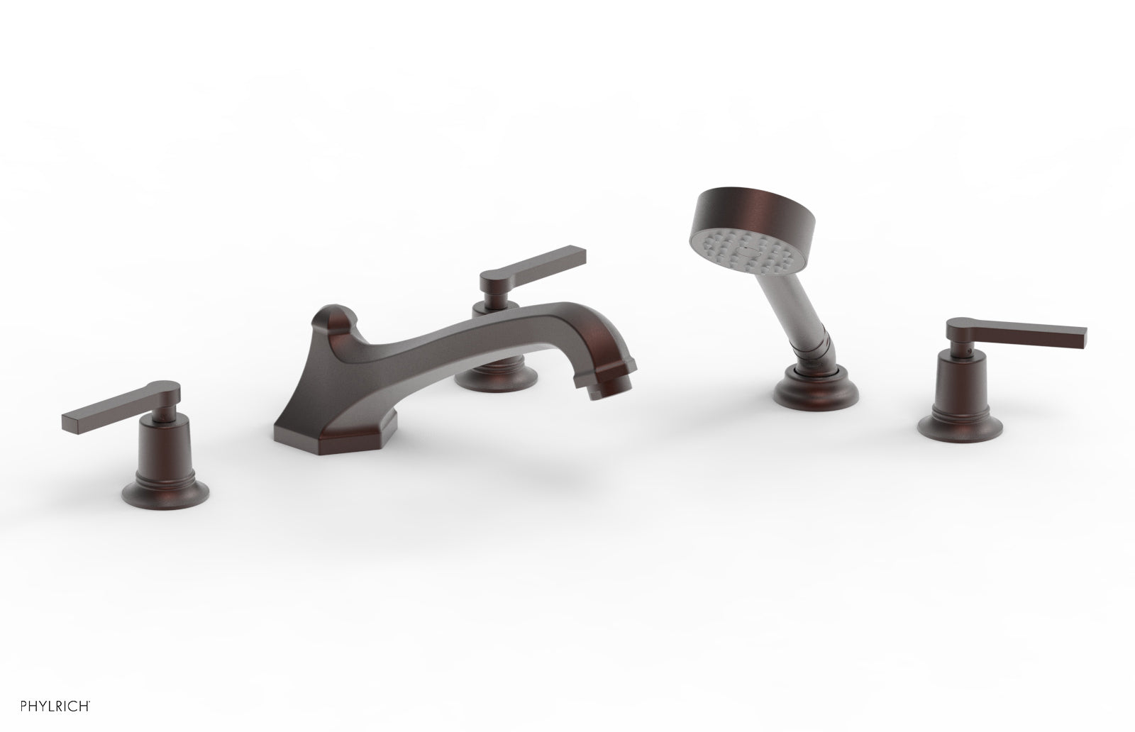 HEX MODERN Deck Tub Set with Hand Shower - Lever Handles 501-49