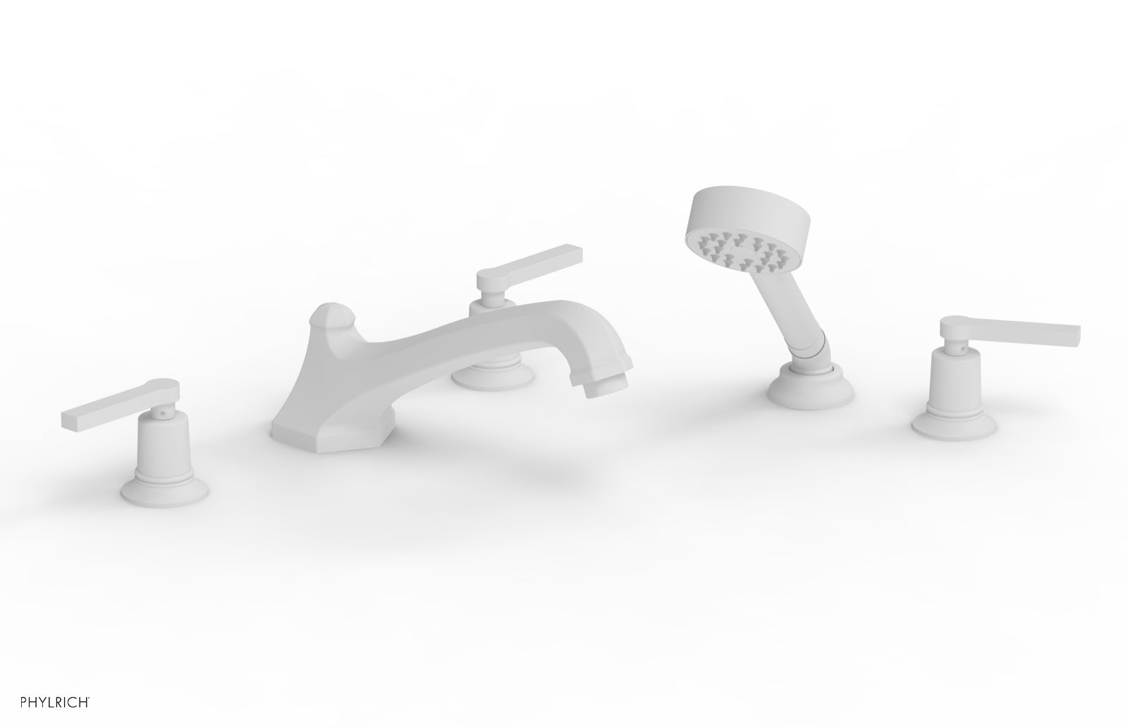 HEX MODERN Deck Tub Set with Hand Shower - Lever Handles 501-49