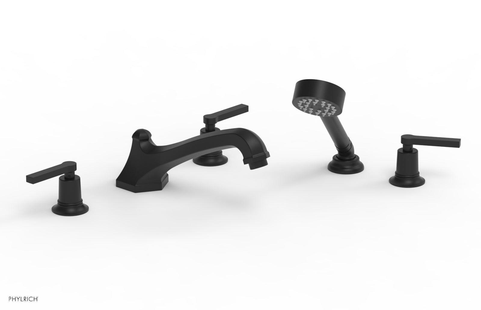 HEX MODERN Deck Tub Set with Hand Shower - Lever Handles 501-49