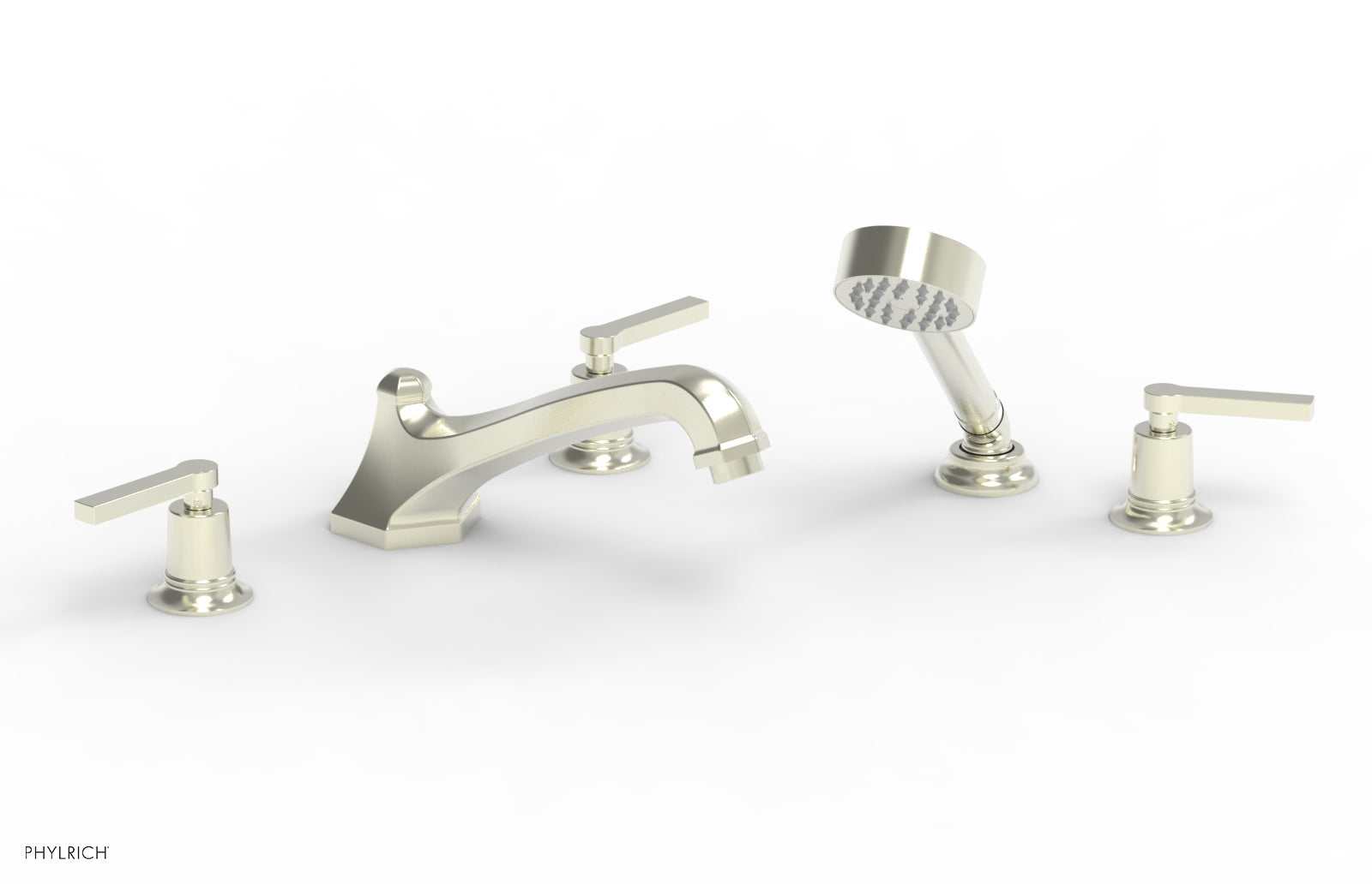 HEX MODERN Deck Tub Set with Hand Shower - Lever Handles 501-49