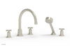 HEX MODERN Deck Tub Set with Hand Shower - Cross Handles 501-50